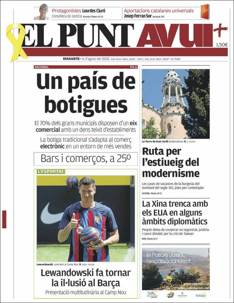 portada el punt avui 6 agost 2022 portada el punt avui 6 agost 2022