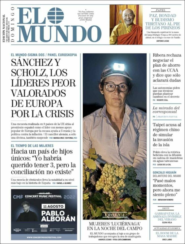 portada el mundo 7 agosto 2022