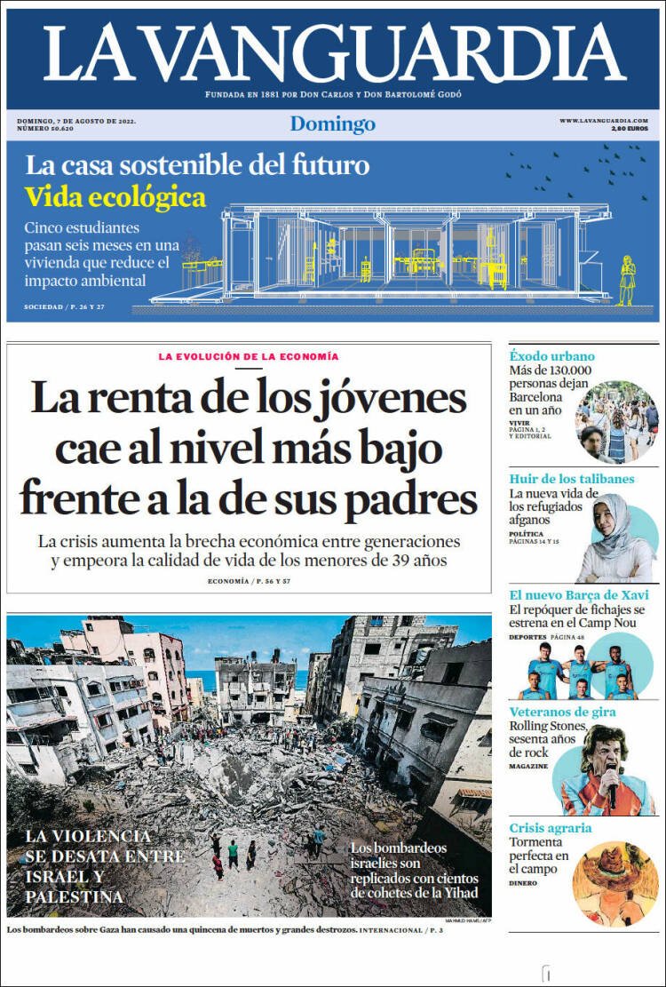 portada la vanguardia 7 agost 2022 portada la vanguardia 7 agost 2022