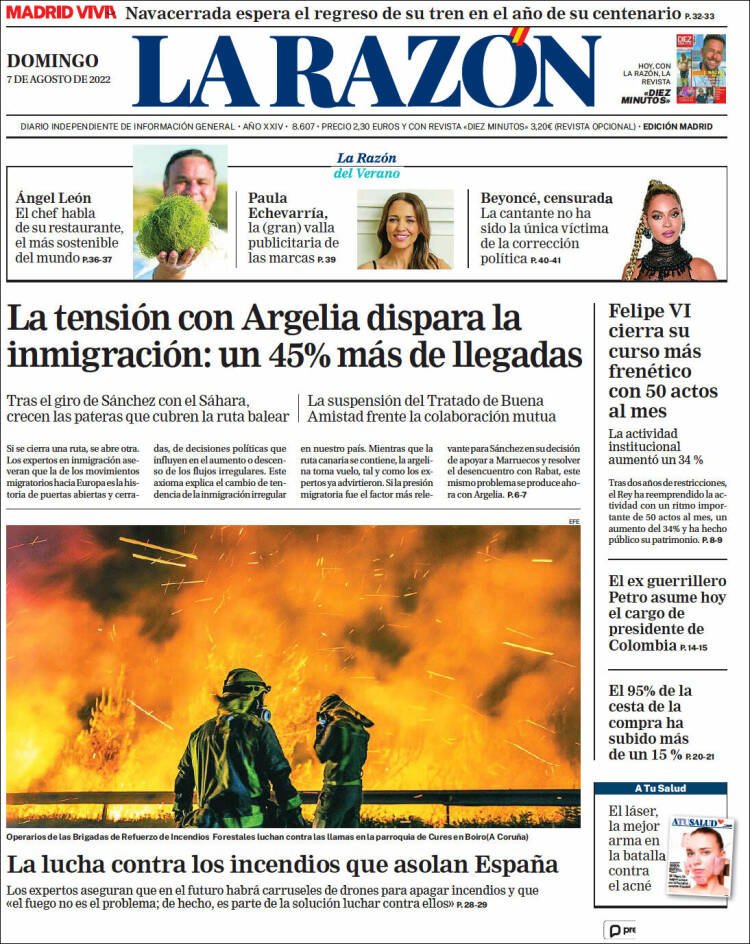 portada la razón 7 agost 2022 portada la razón 7 agost 2022