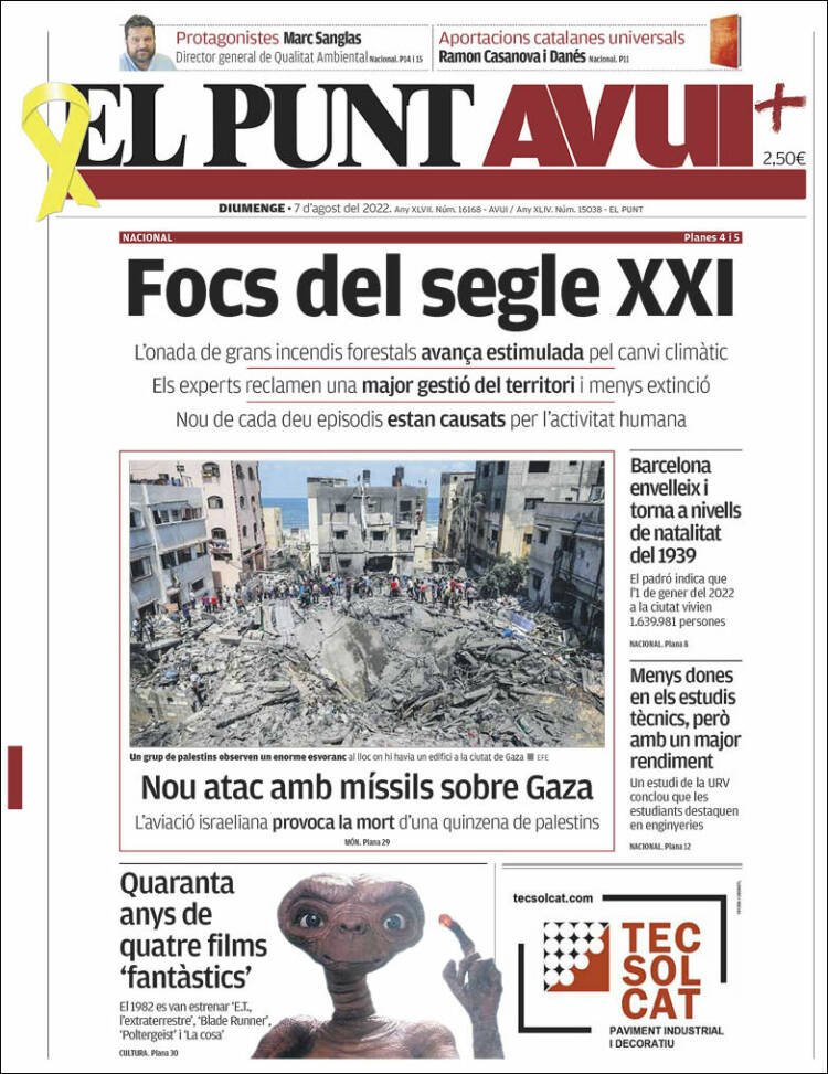 portada el punt avui 7 agost 2022 portada el punt avui 7 agost 2022
