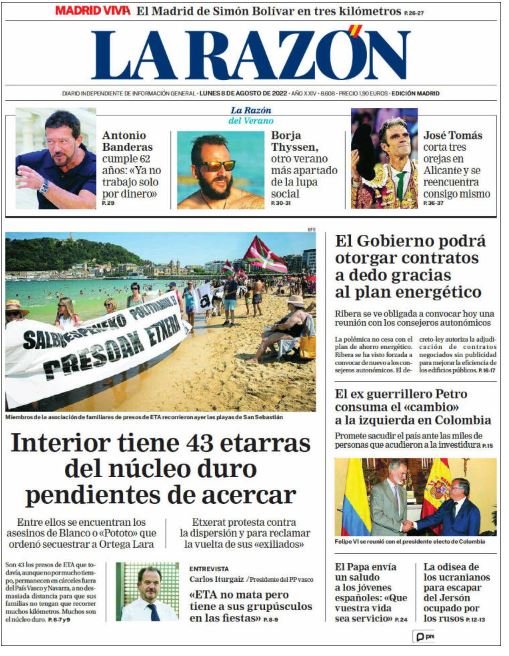 la razon 8 agosto