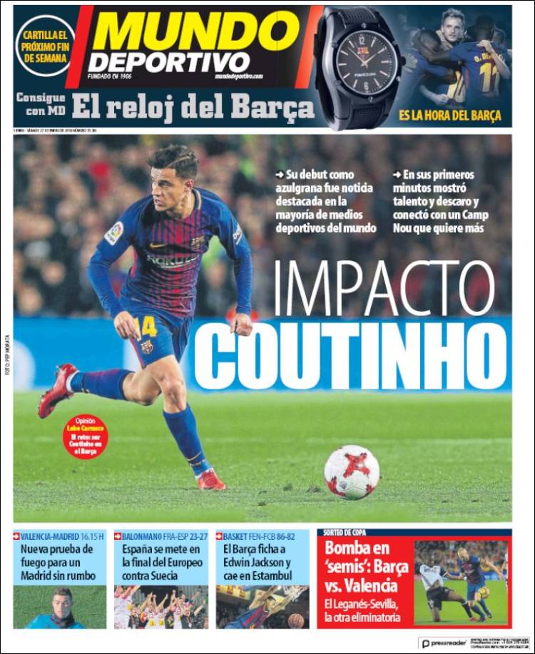 Mundo Deportivo Llevada|Traída 27 01 2018