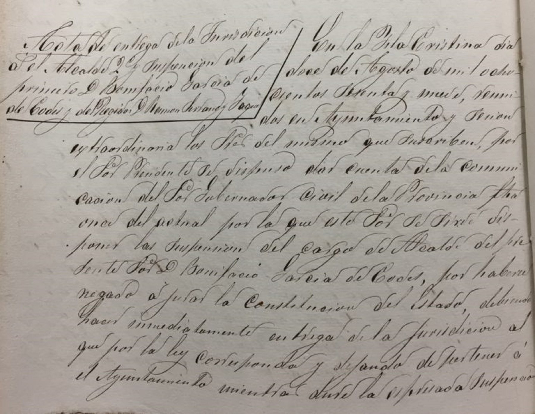 Acta Capitular de Isla Cristina (1869). Font Archivo Municipal de Isla Cristina