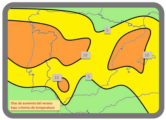 Days of lengthening of summer based on temperature criteria AEMET Days of lengthening of summer based on temperature criteria AEMET
