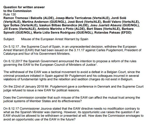 queixa eurodiputats comissio europea - acn