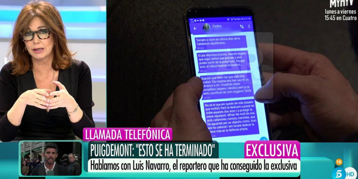 ana rosa missatges puigdemont  telecinco