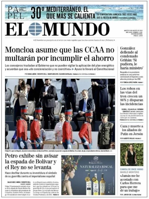 el mundo portada 9 agost