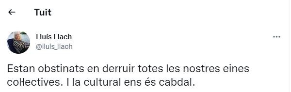 TUIT Lluís Llach sentencia 25% castella