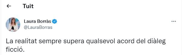 TUIT Laura Borràs sentencia 25% castella TUIT Laura Borràs sentencia 25% castella