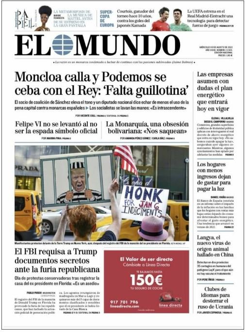el mundo portada 10 agosto