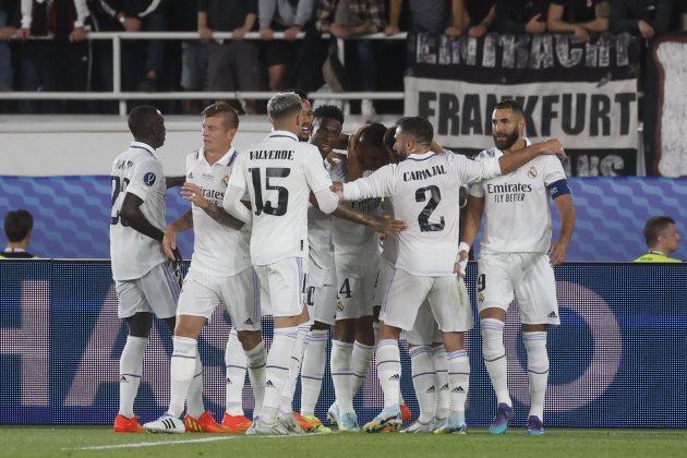 Celebración gol Álava Real Madrid Supercopa de Europa / Foto: EFE