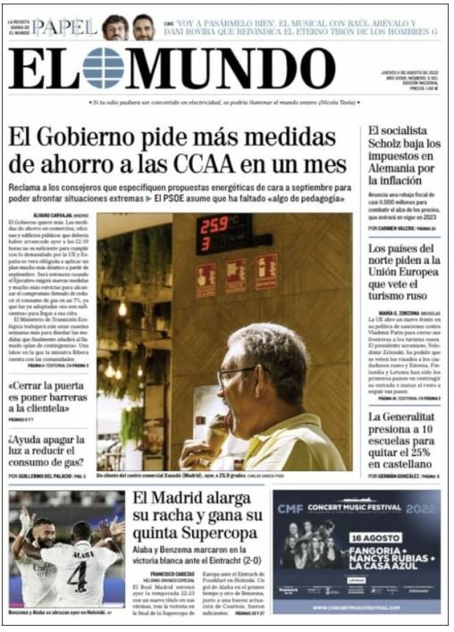 el mundo portada 11 agost el mundo portada 11 agost