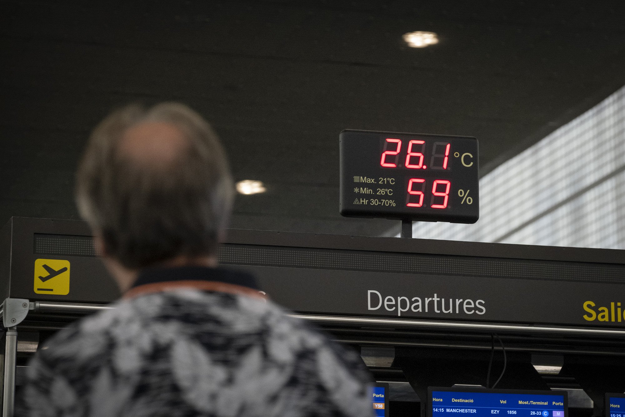 Aeroport Ryanair Vaga T2 temperatura mesuras estalvi energia aire acondicionat / Foto: Carlos Baglietto