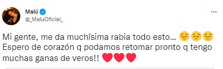 Tweet de Malú