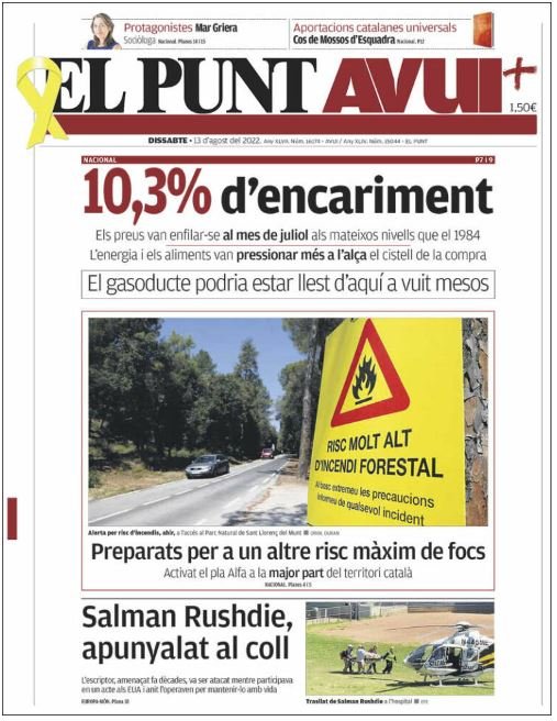 el punt avui portada 13 agost el punt avui portada 13 agost