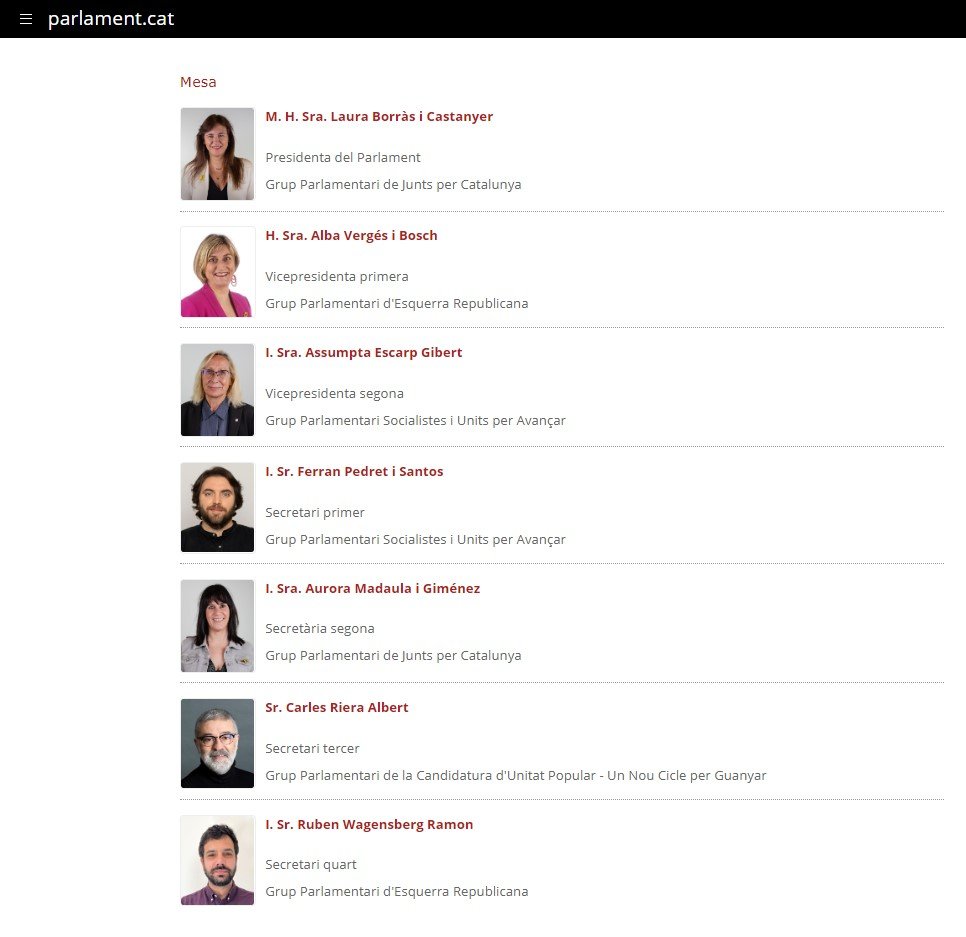 web parlament Mesa web parlament Mesa