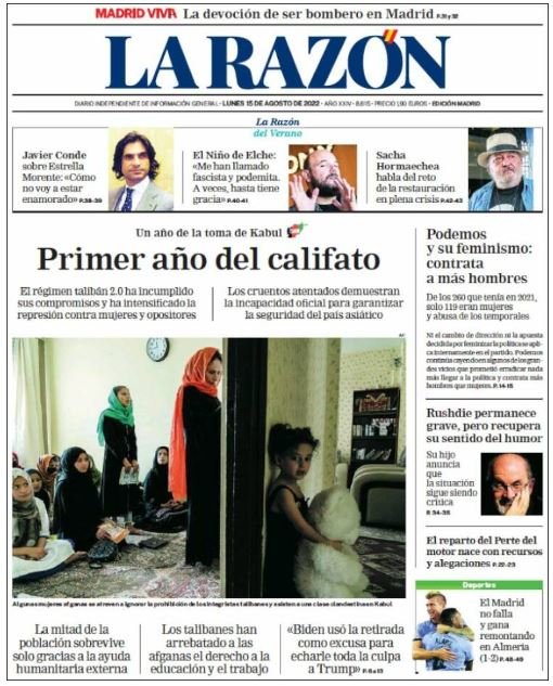 la razon portada 15 agost la razon portada 15 agost