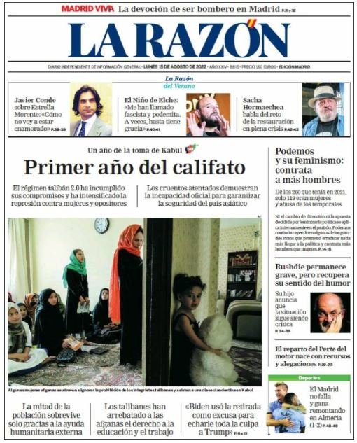 la razon portada 15 agost