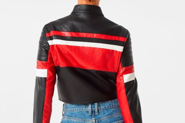 Cazadora biker efecto piel racing1 Cazadora biker efecto piel racing1