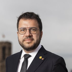 El president de la Generalitat, Pere Aragonès, al terrat de la Generalitat ACN