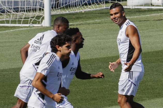 Casemiro entreno prevía Celta Madrid segunda jornada Liga Santander / Foto: EFE