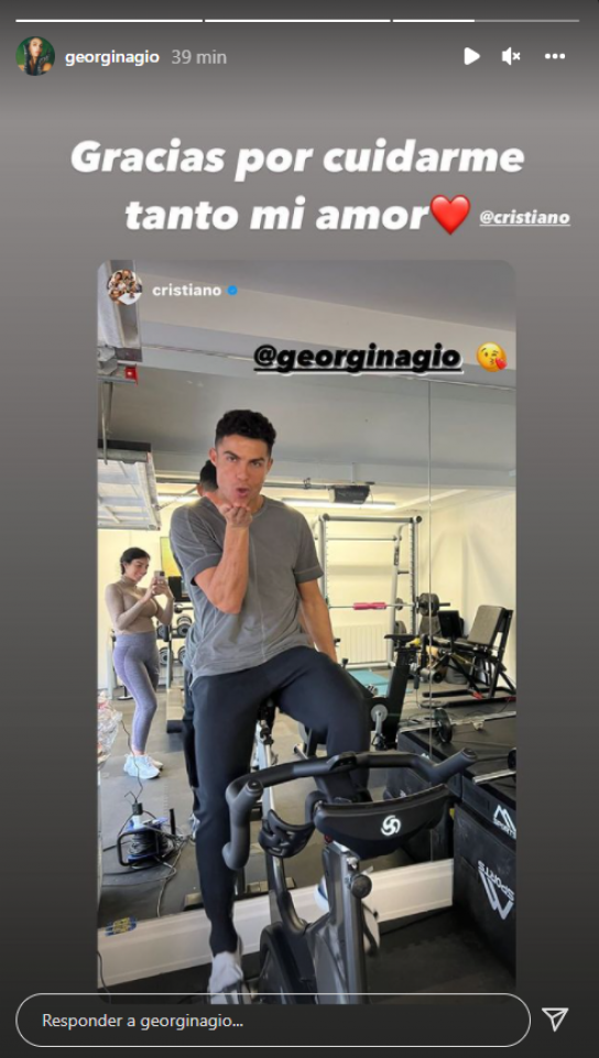 Cristiano Ronaldo lanza un beso a Georgina Rodríguez : REDES Cristiano Ronaldo lanza un beso a Georgina Rodríguez : REDES