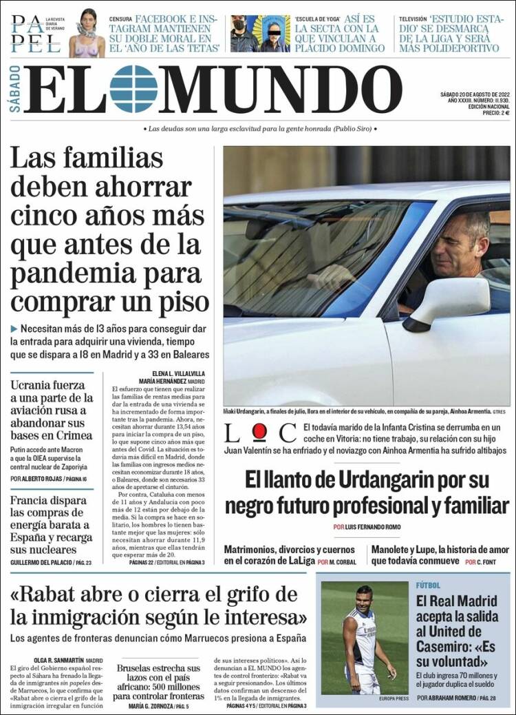 portada el mundo 20 08