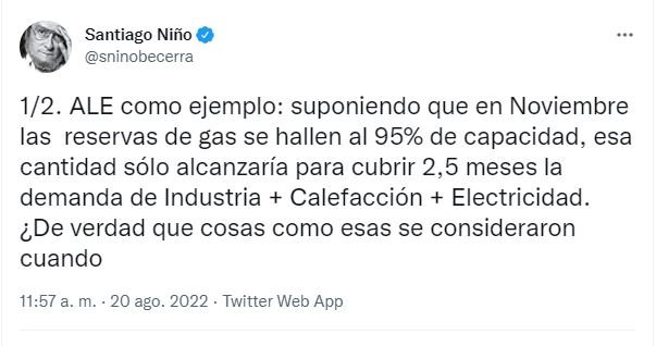 tweet Santiago Niño Becerra gas europa