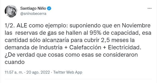 tweet Santiago Niño Becerra gas europa tweet Santiago Niño Becerra gas europa