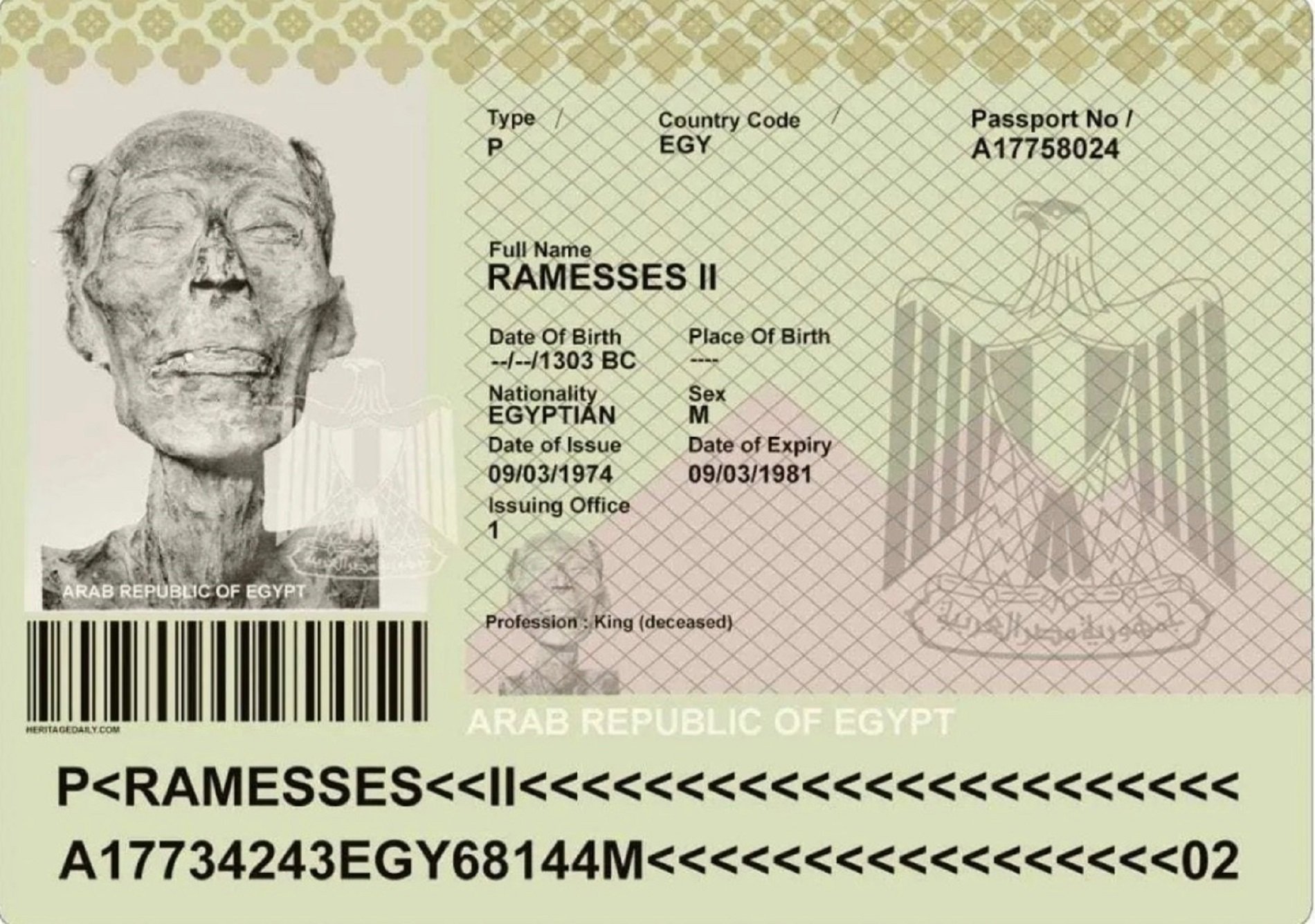 Per què van haver de fer un passaport a Ramsès II?