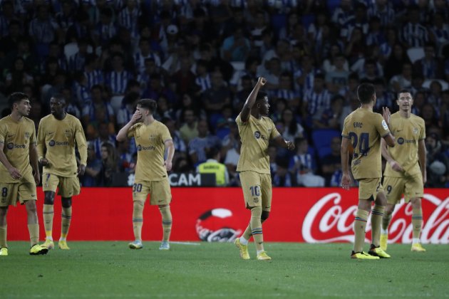 Ansu Fati celebracion gol Reial Societat Barca / Foto: EFE