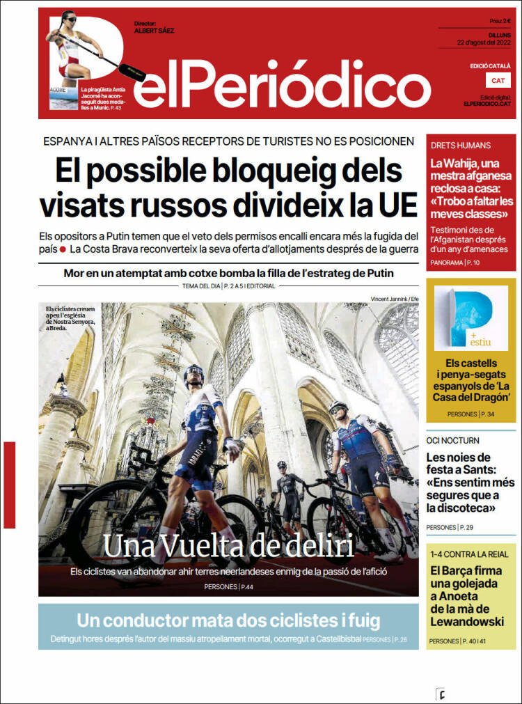portada el periodico 22 08 portada el periodico 22 08
