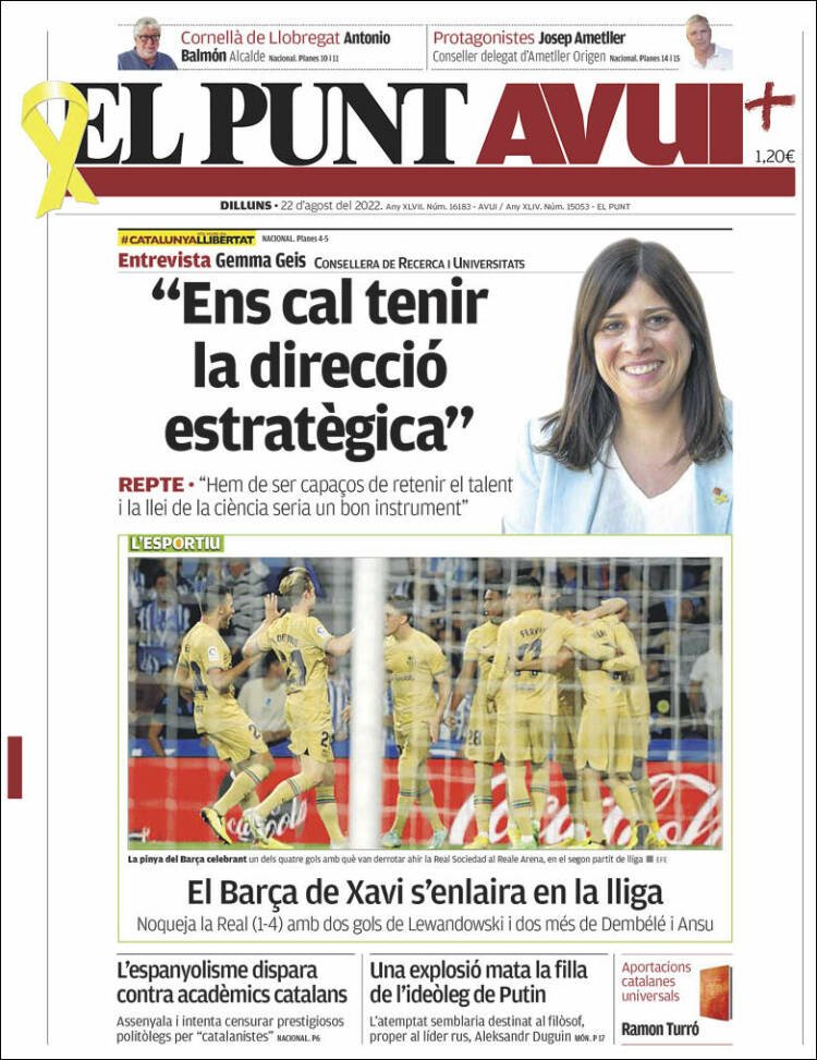 portada el punt avui 22 08 portada el punt avui 22 08