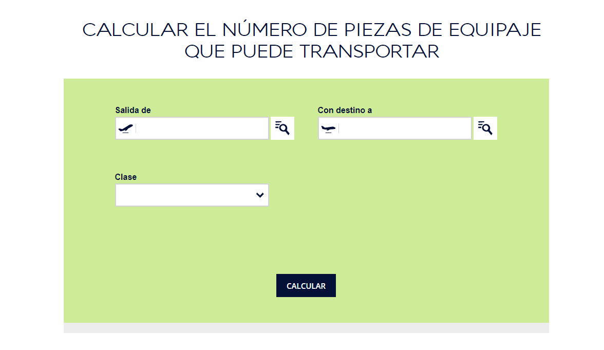 calculador maletas Air France