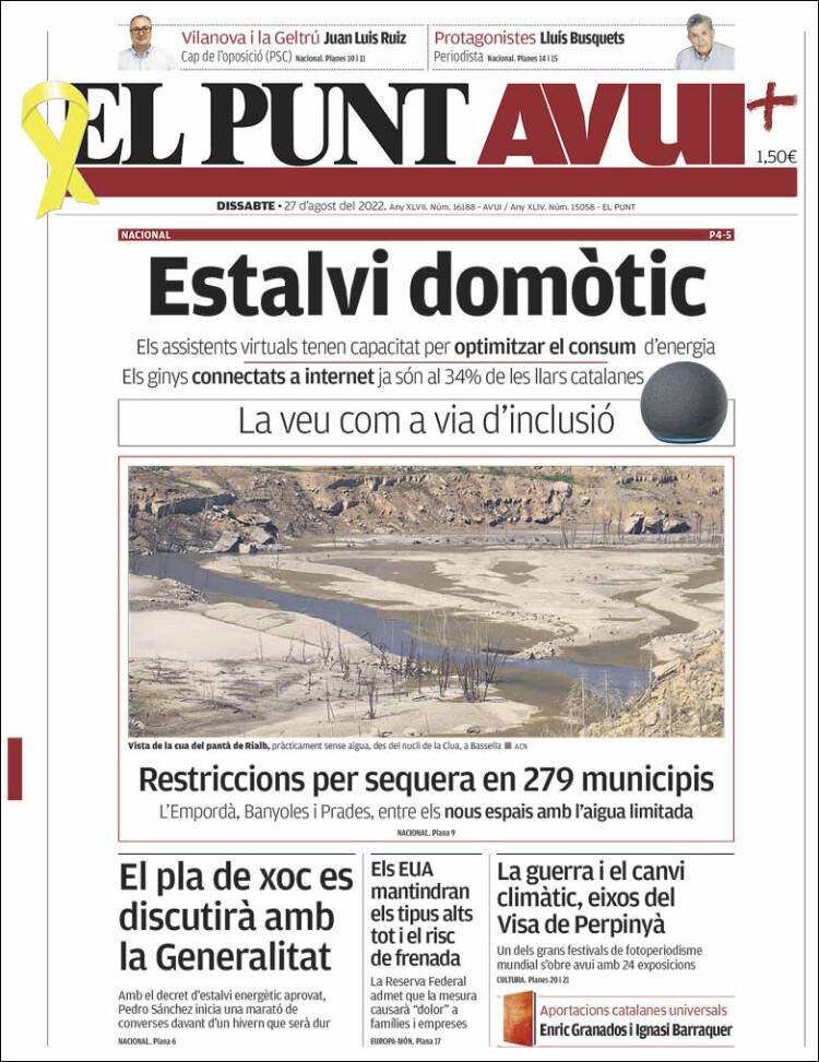 portada el punt avui 27 agost 2022 portada el punt avui 27 agost 2022