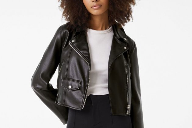Cazadora biker efecto piel Cazadora biker efecto piel