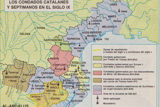 Mapa de la Marca de Gòtia en el siglo IX. Fuente Archivo de ElNacional Mapa de la Marca de Gòtia en el siglo IX. Fuente Archivo de ElNacional