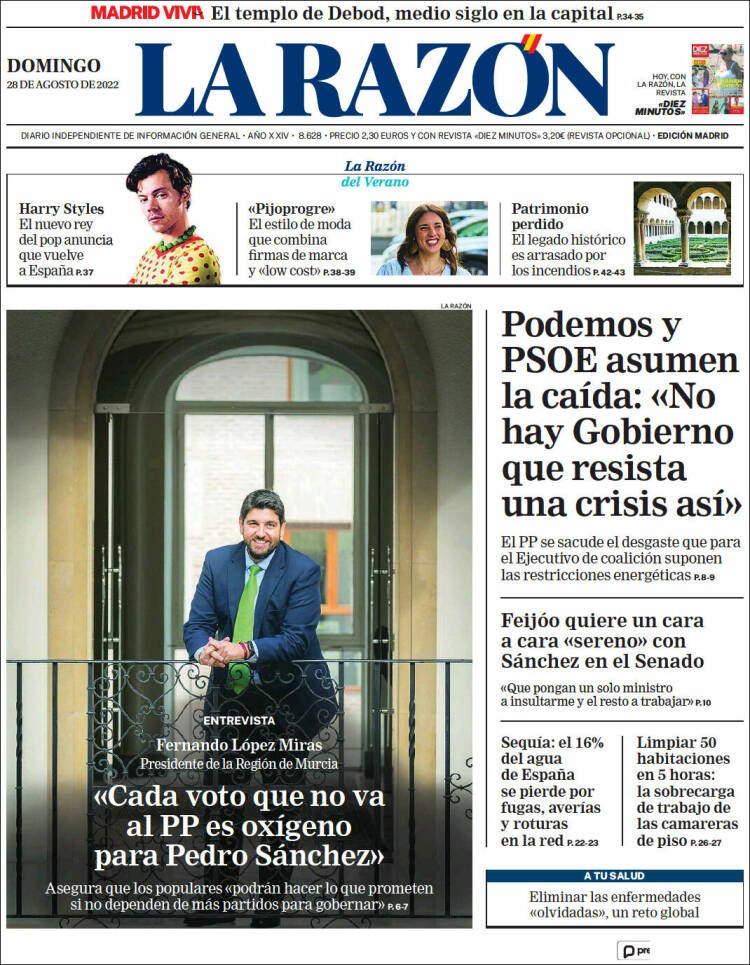 portada la razón 28 agost 2022 portada la razón 28 agost 2022