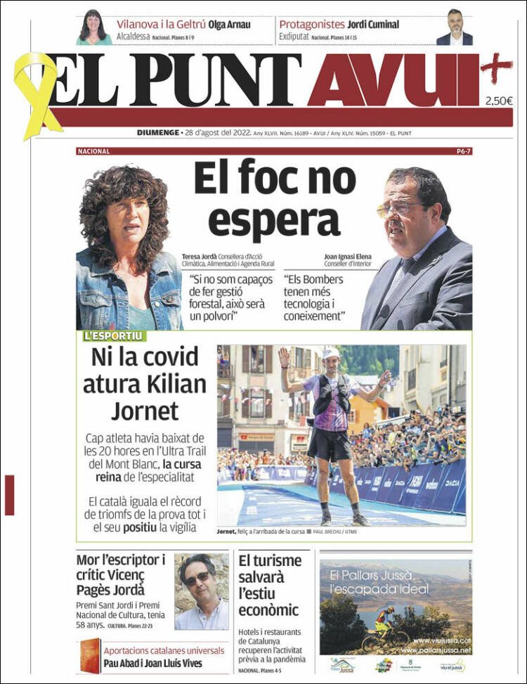 portada el punt avui 28 agost 2022 portada el punt avui 28 agost 2022