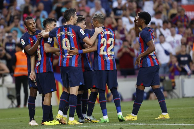 Barca Valladolid celebracion gol Lewandowski / Foto: EFE