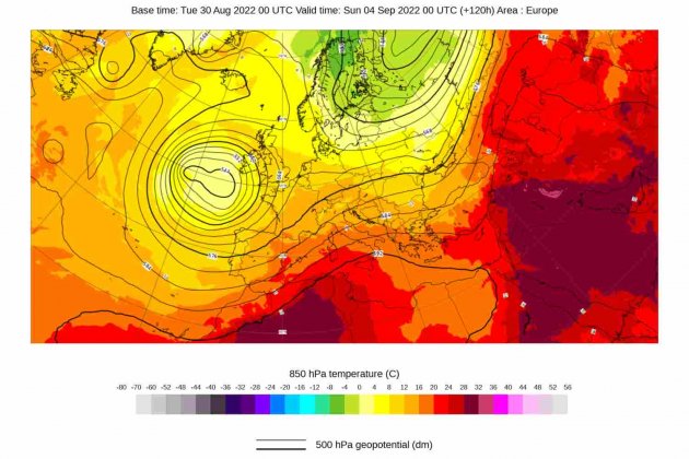 Una borrasca s'apropa a la Península durant el cap de setmana / ECMWF