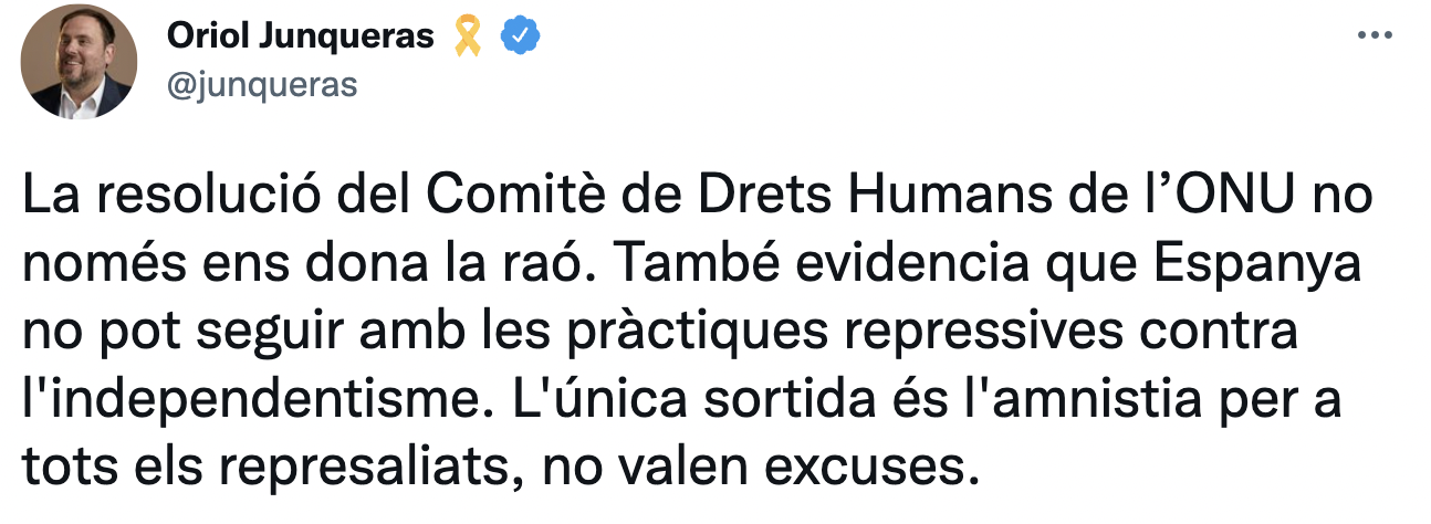 TUIT Oriol Junqueras ONU TUIT Oriol Junqueras ONU