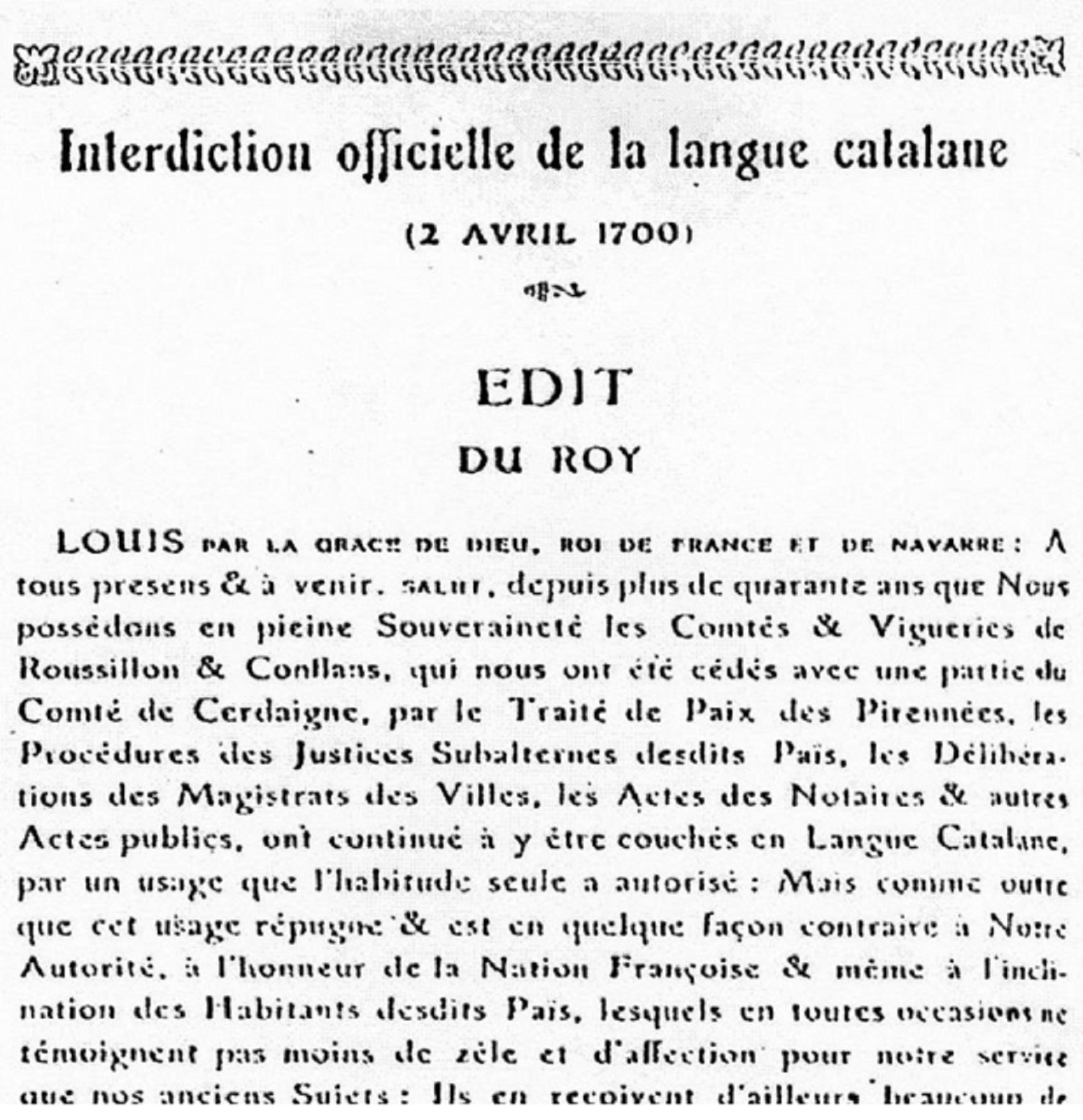 Muere Luis XIV, el rey que proclamó que el catalán era repugnante
