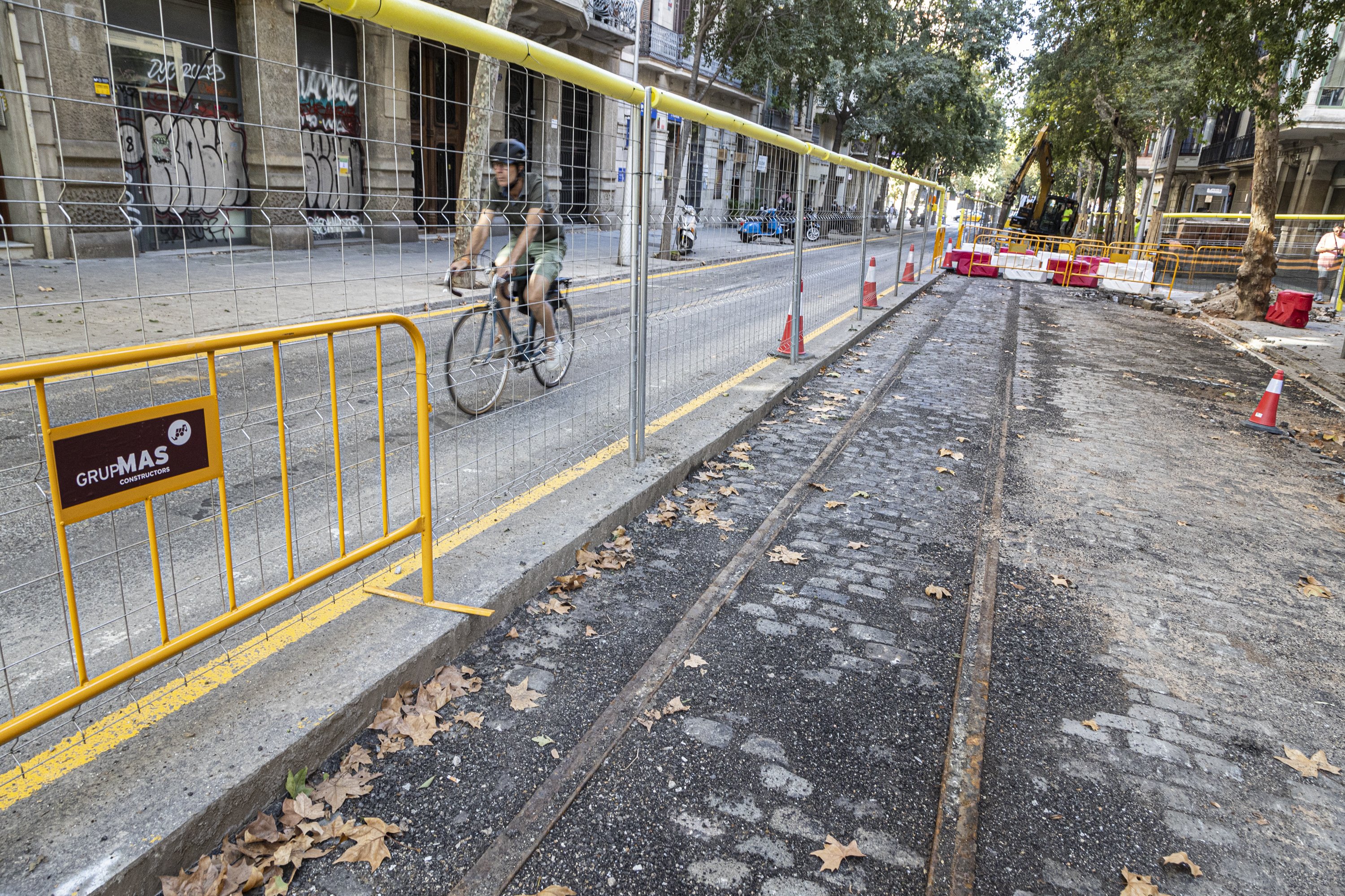 Así se integrarán vías de tranvía y adoquines en la Superilla del Eixample