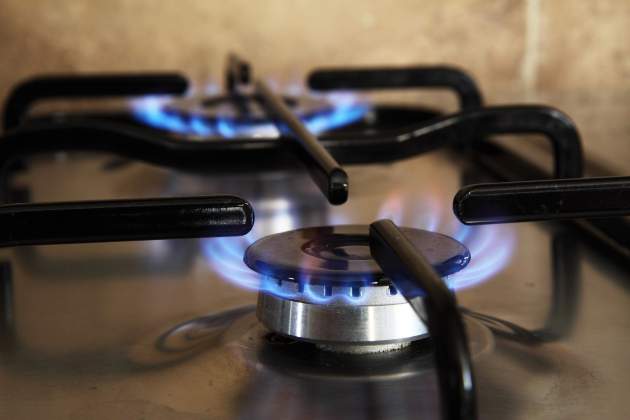 Imatge d'arxiu d'una cuina de gas Imatge d'arxiu d'una cuina de gas