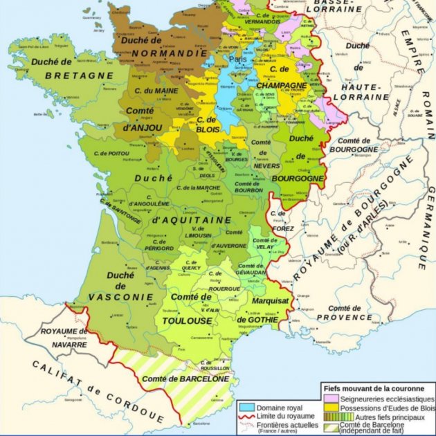 La Marca de Gotia y los condados catalanes después de la independencia. Fuente Cartas Historiques de France