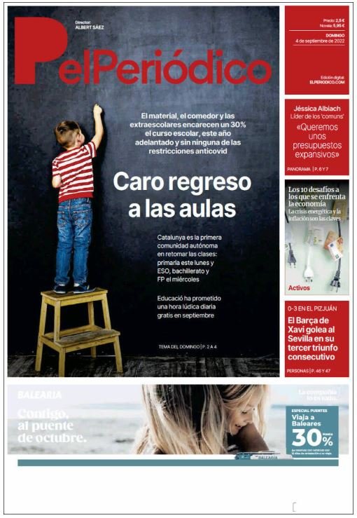 el periodico portada 4 setembre el periodico portada 4 setembre