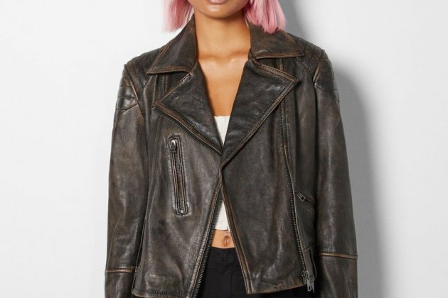 Caçadora biker pell desgastada2