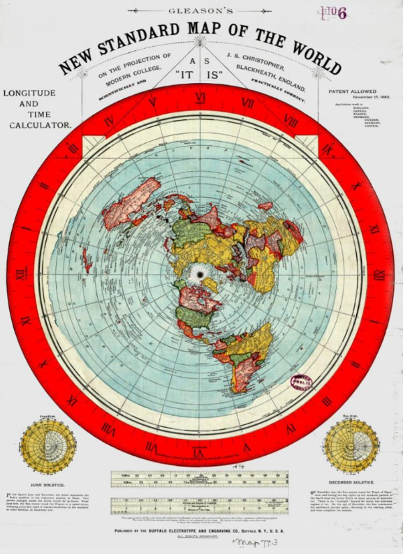 Mapa terraplanistas Alexander Gleason